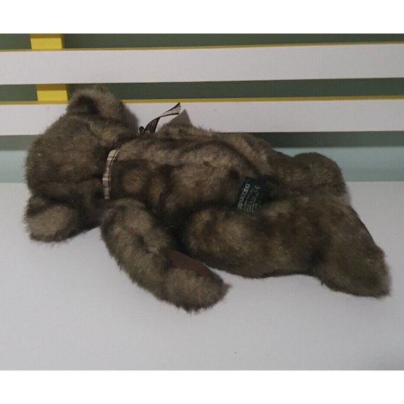 Russ Berrie Cappuccino Teddy Bear Plush 35CM Brown w/ bow Stuffed Animal - Picture 3 of 3